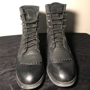 Ariat Black Leather Lace Up Kiltie Boot, size 6.5C